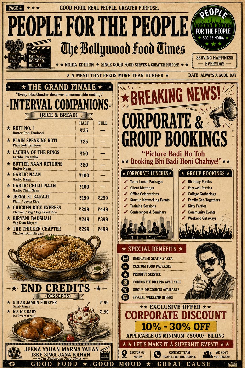 Menu Page 4 – Grand Finale & Desserts
