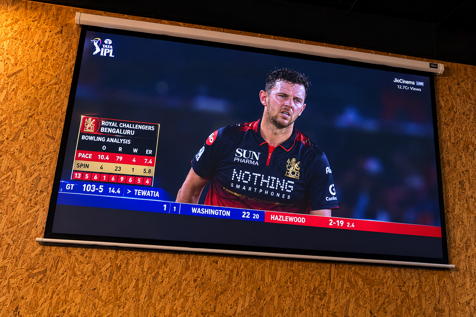 Projector screening for Sports and movies at P4P